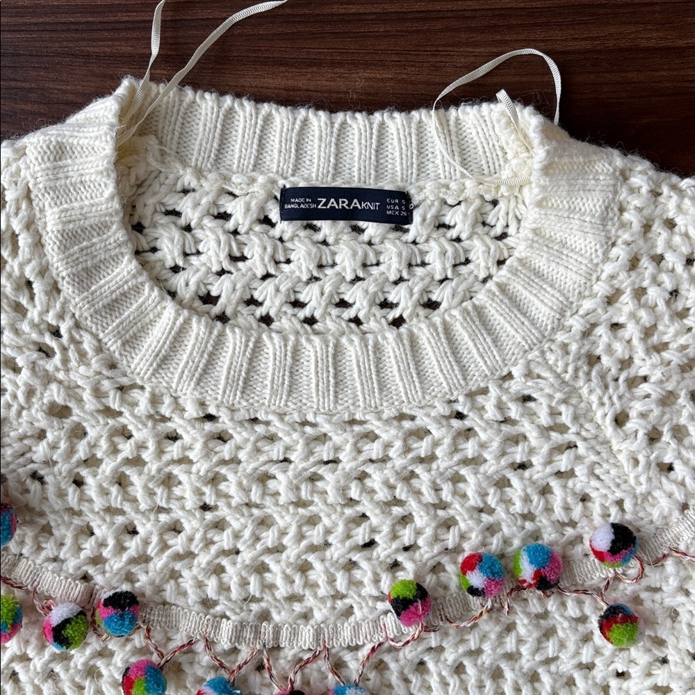 Zara Pom Pom Knit Sweater - Picture 2 of 2